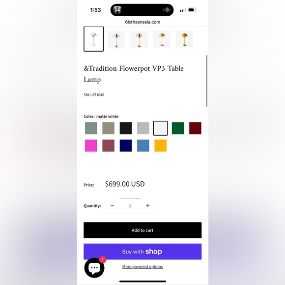 &Traditon Flowerpot Lamp in white and yellow - Picture 2 of 6